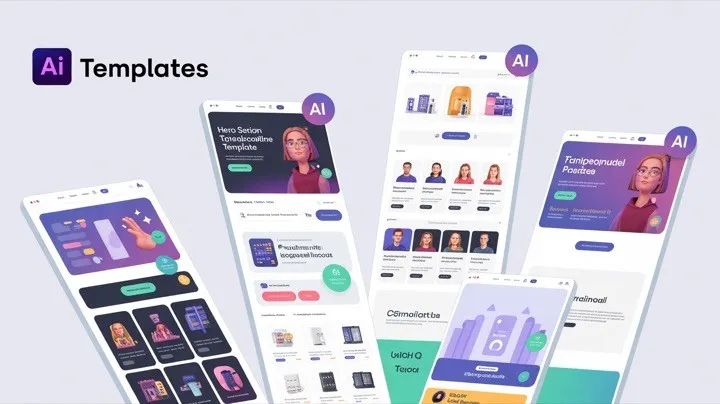Comparação entre templates de IA e montagem manual da loja