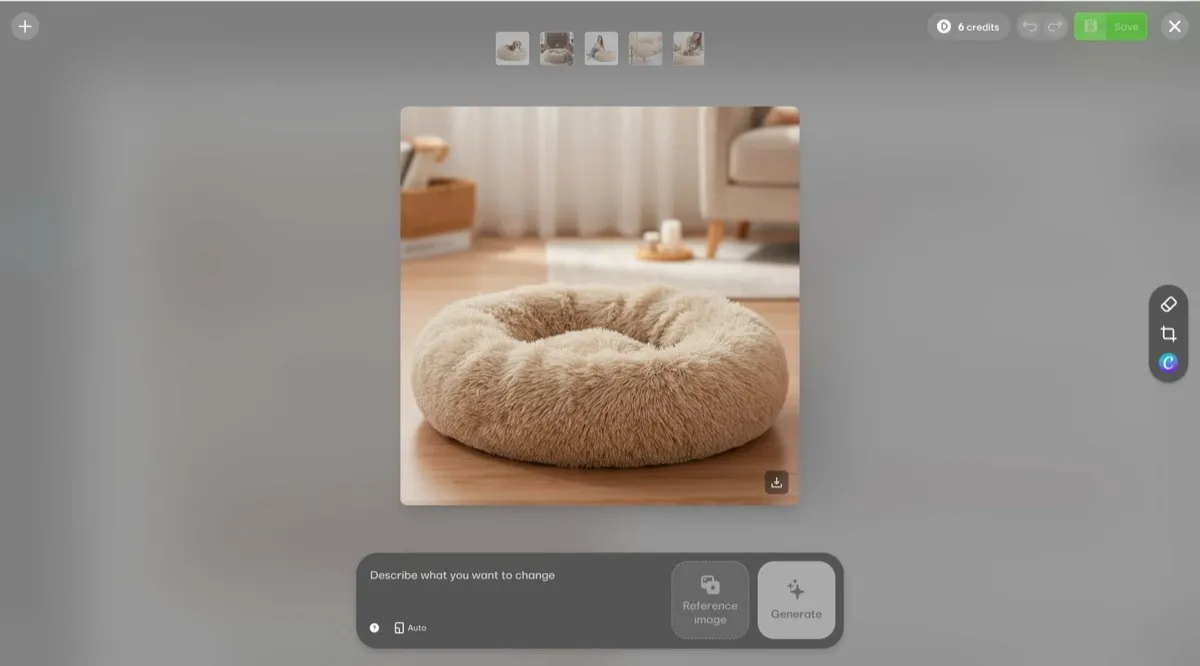 Recurso de geração de imagens com IA da DropMagic criando fotos de produto na hora