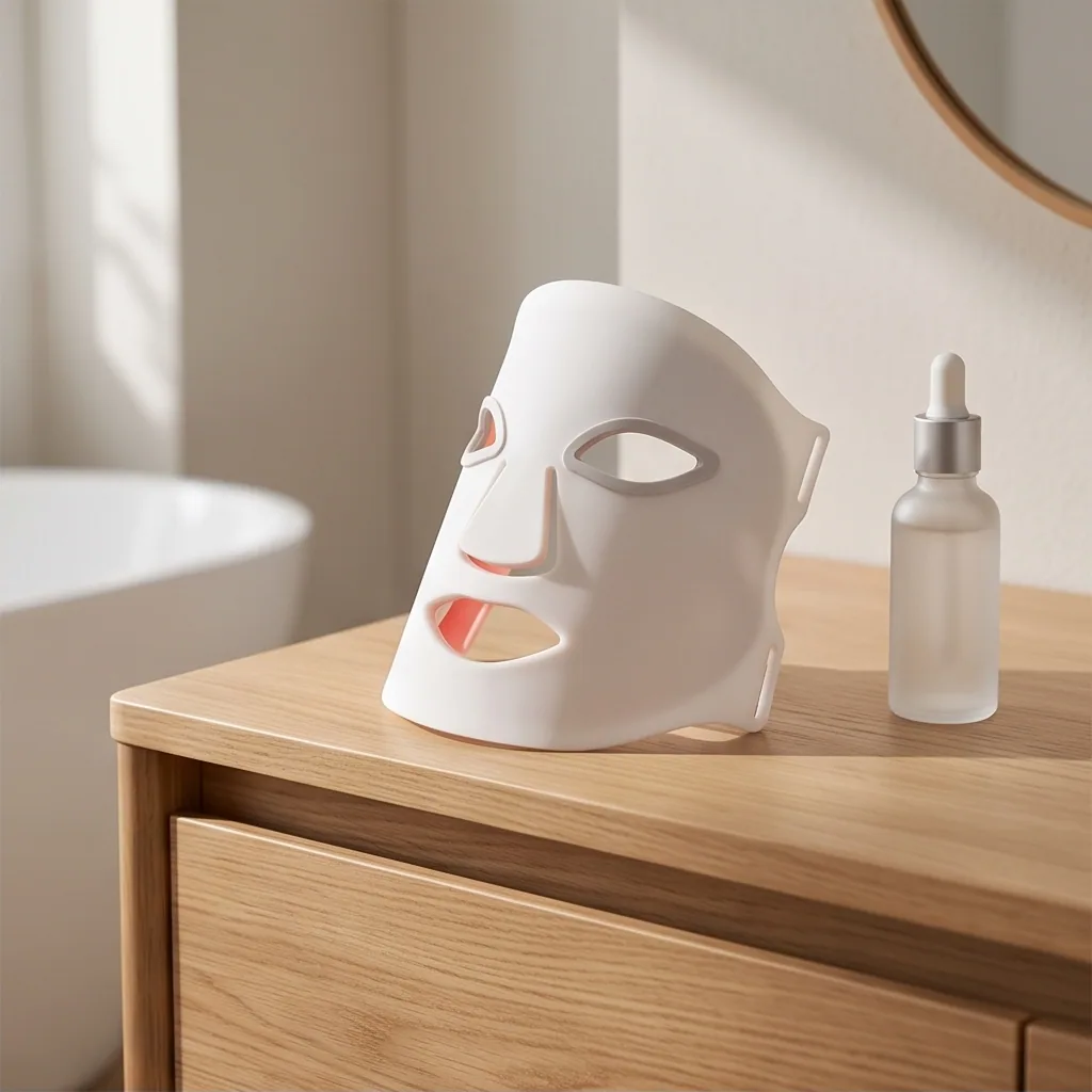 Masque LED sur une coiffeuse